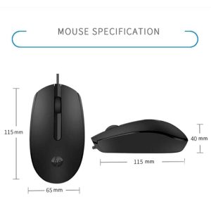 HP M10 Wired USB Mouse with 3 Buttons High Definition 1000DPI Optical Tracking